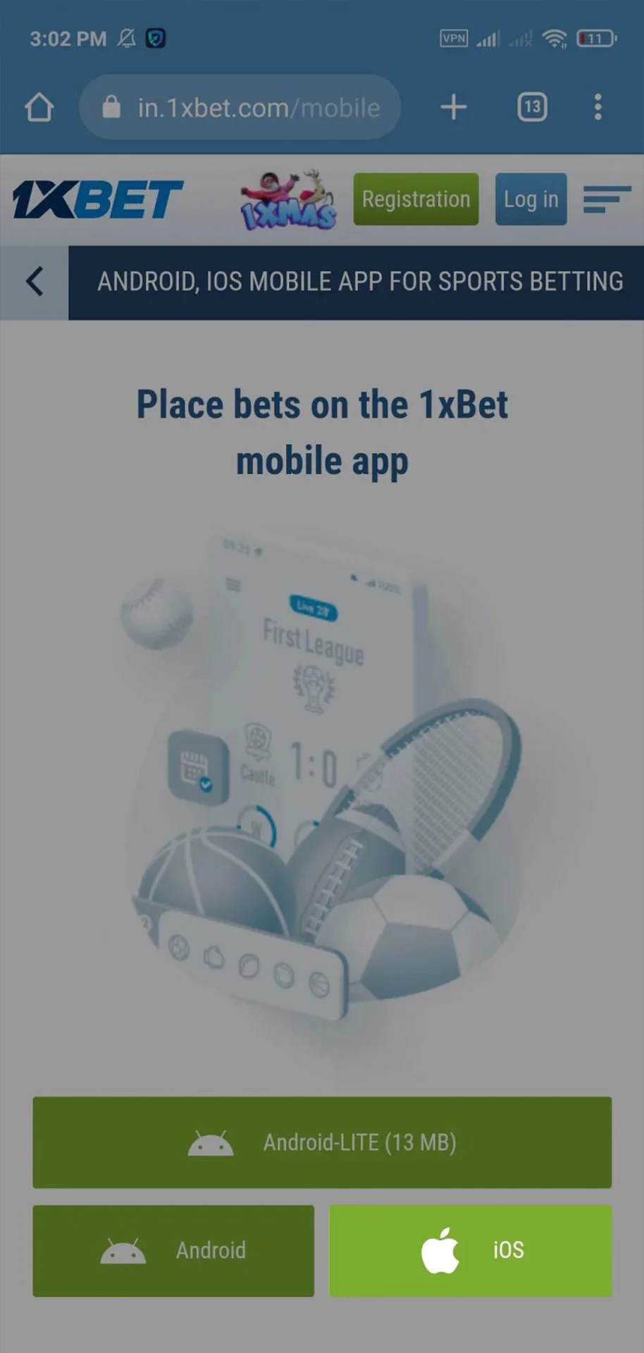 Descarregue e instale a aplicação 1xbet no seu smartphone.