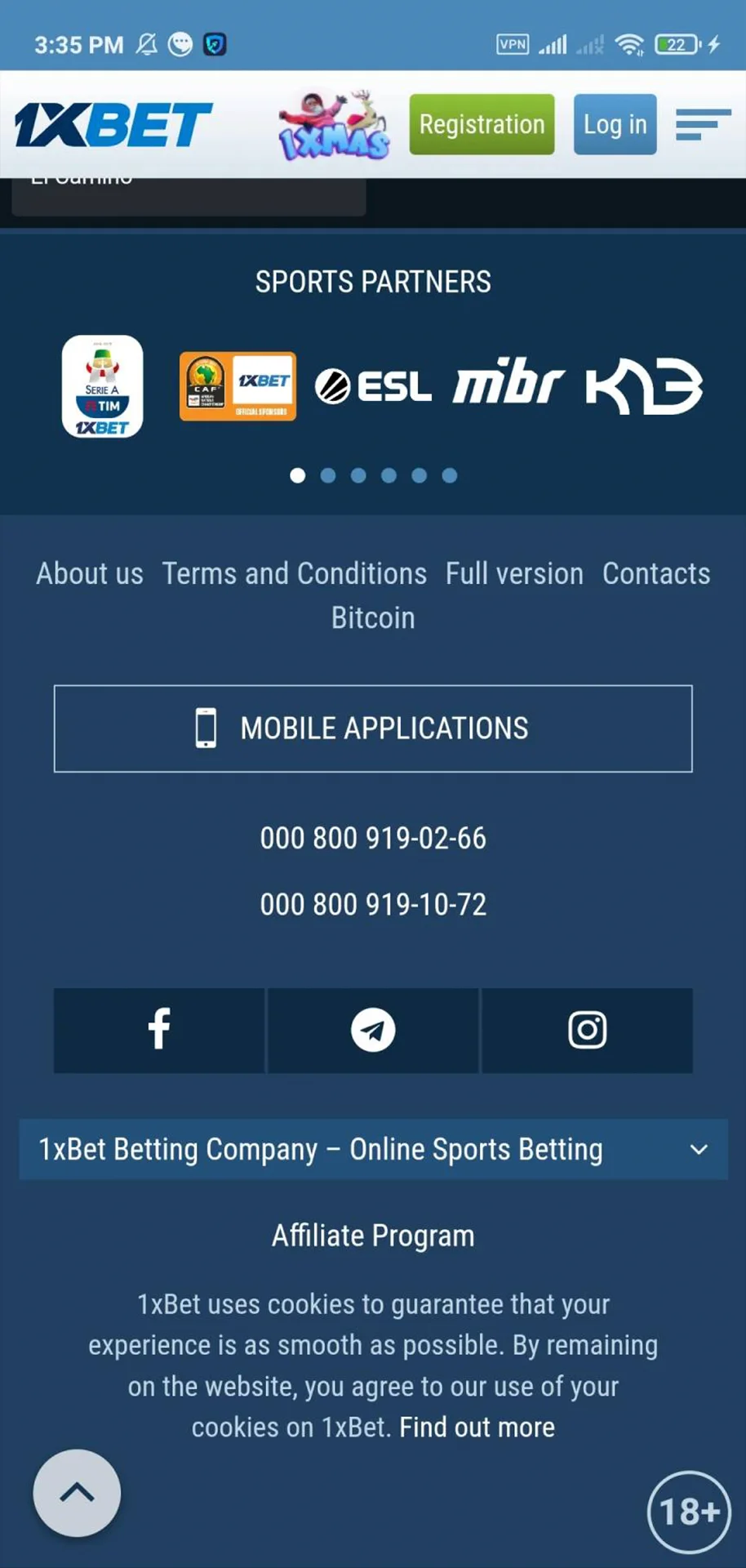 على موقع 1xbet، ابحث عن القسم الخاص بتنزيل التطبيق لنظام iOS.