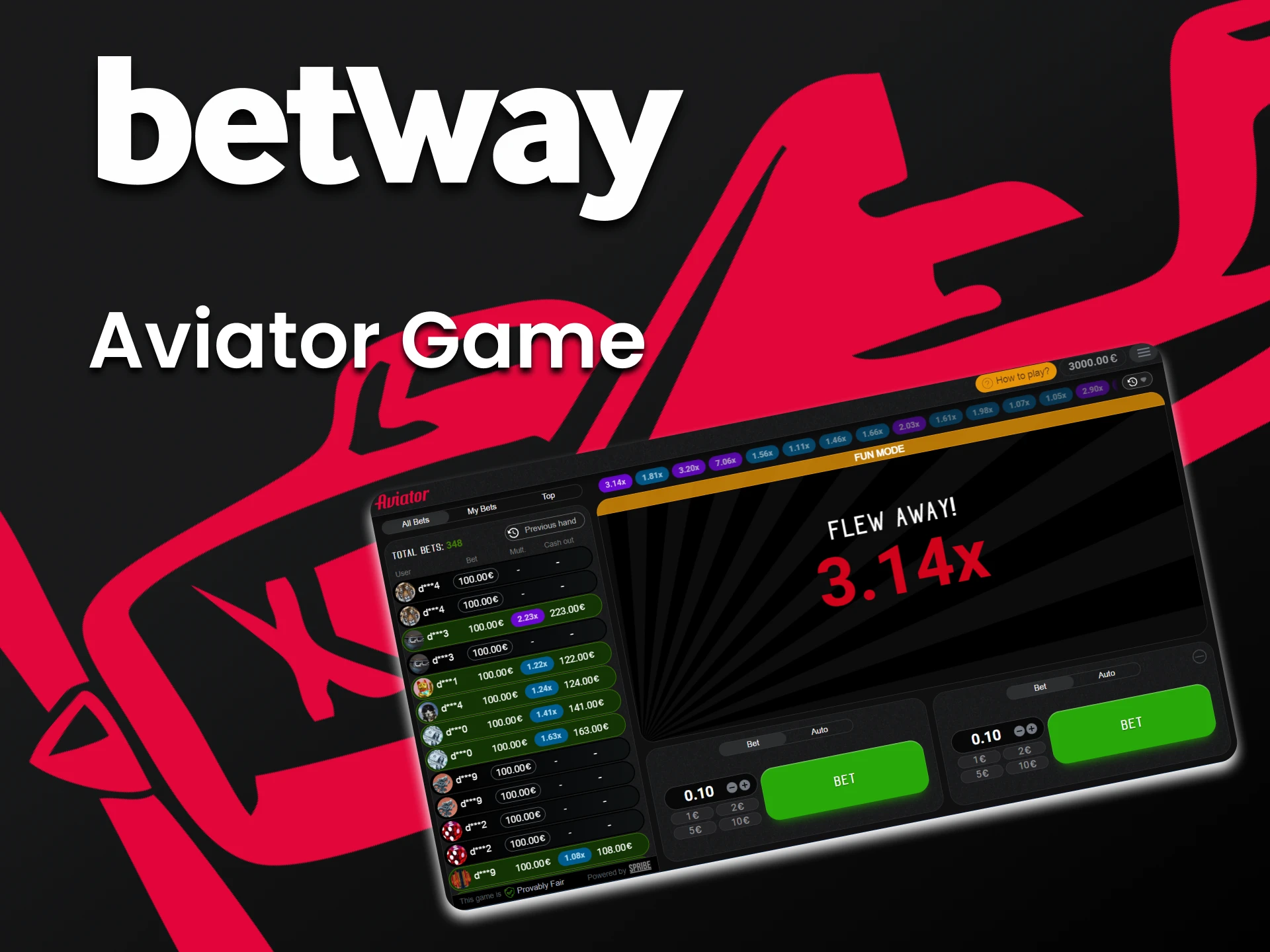 Jogar Aviator na Betway.