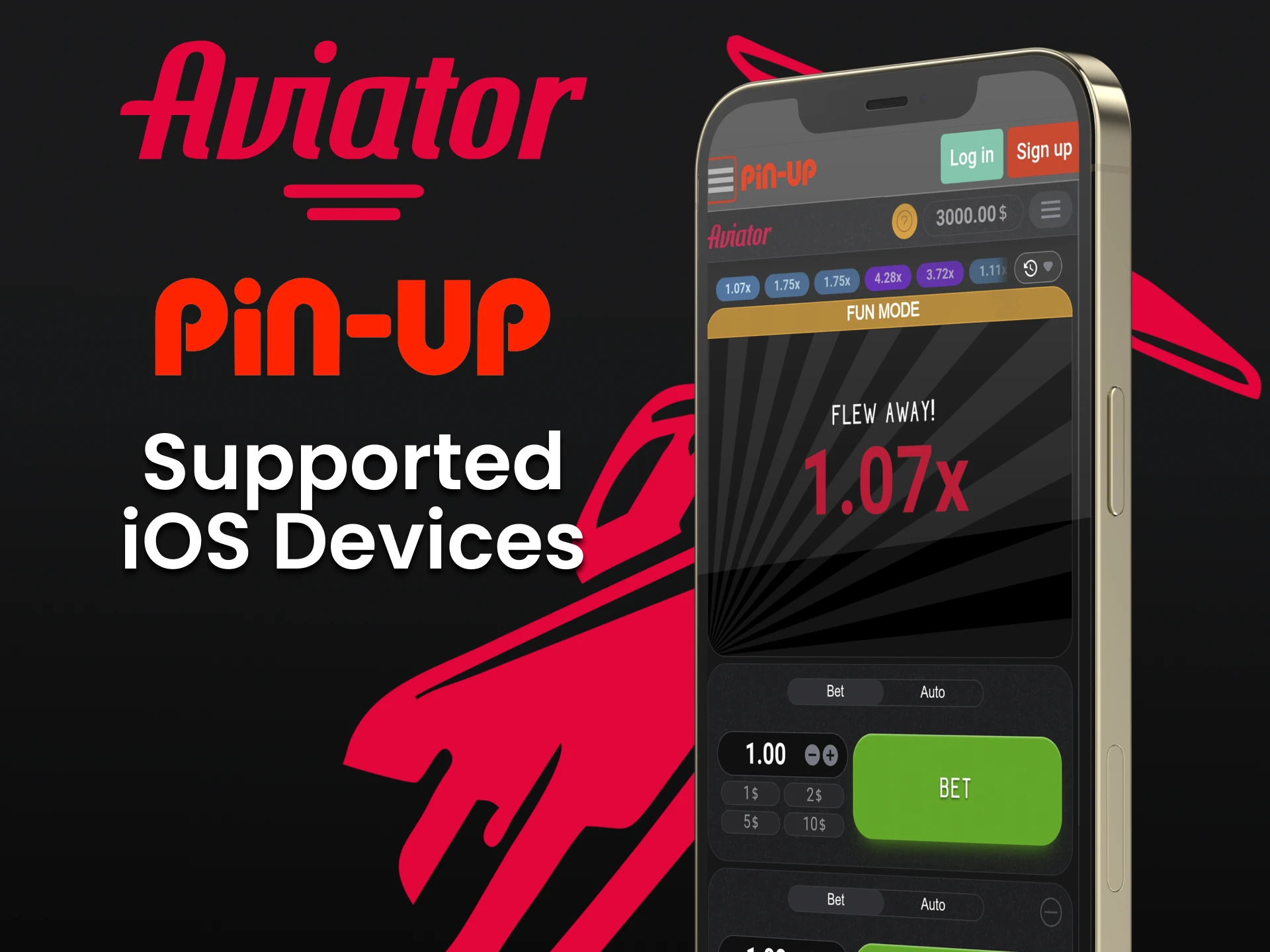 Play Aviator by Pin Up on iOS devices.