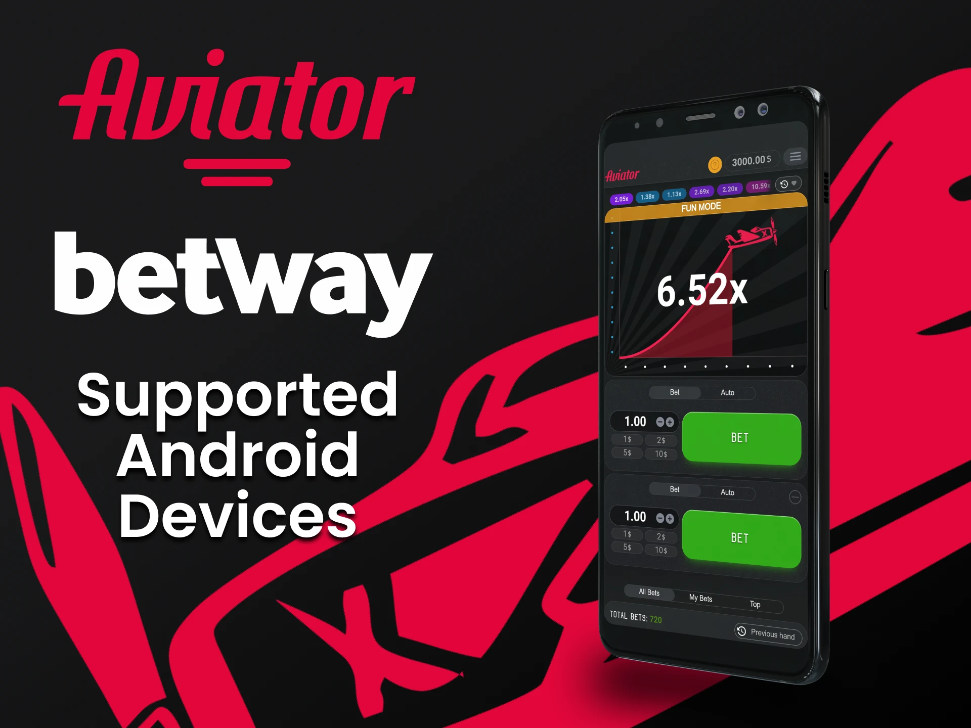 العب Aviator من خلال تطبيق Betway على جهاز Android الخاص بك.