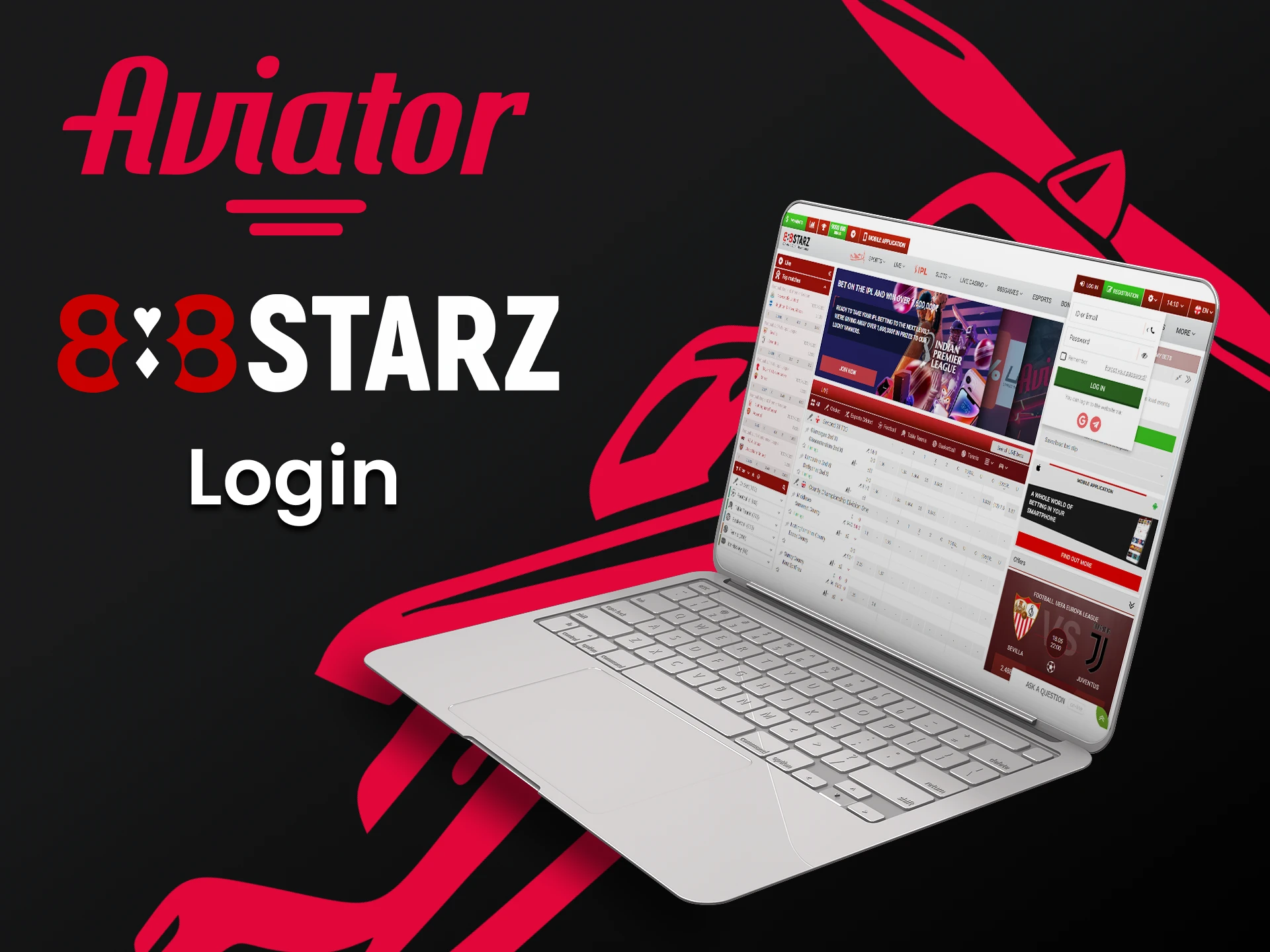 Entre em sua conta pessoal do 888starz para jogar Aviator.