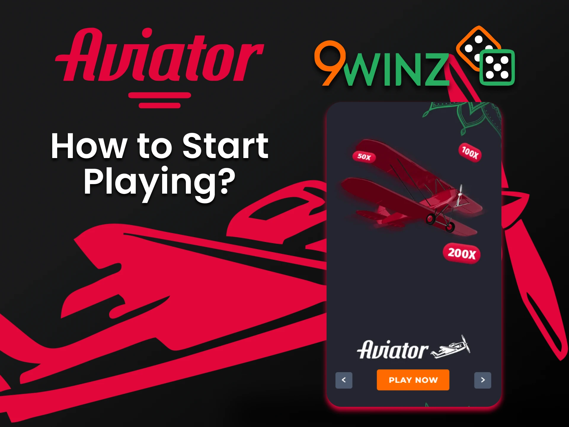 Choose the game Aviator in the sections on 9winz.