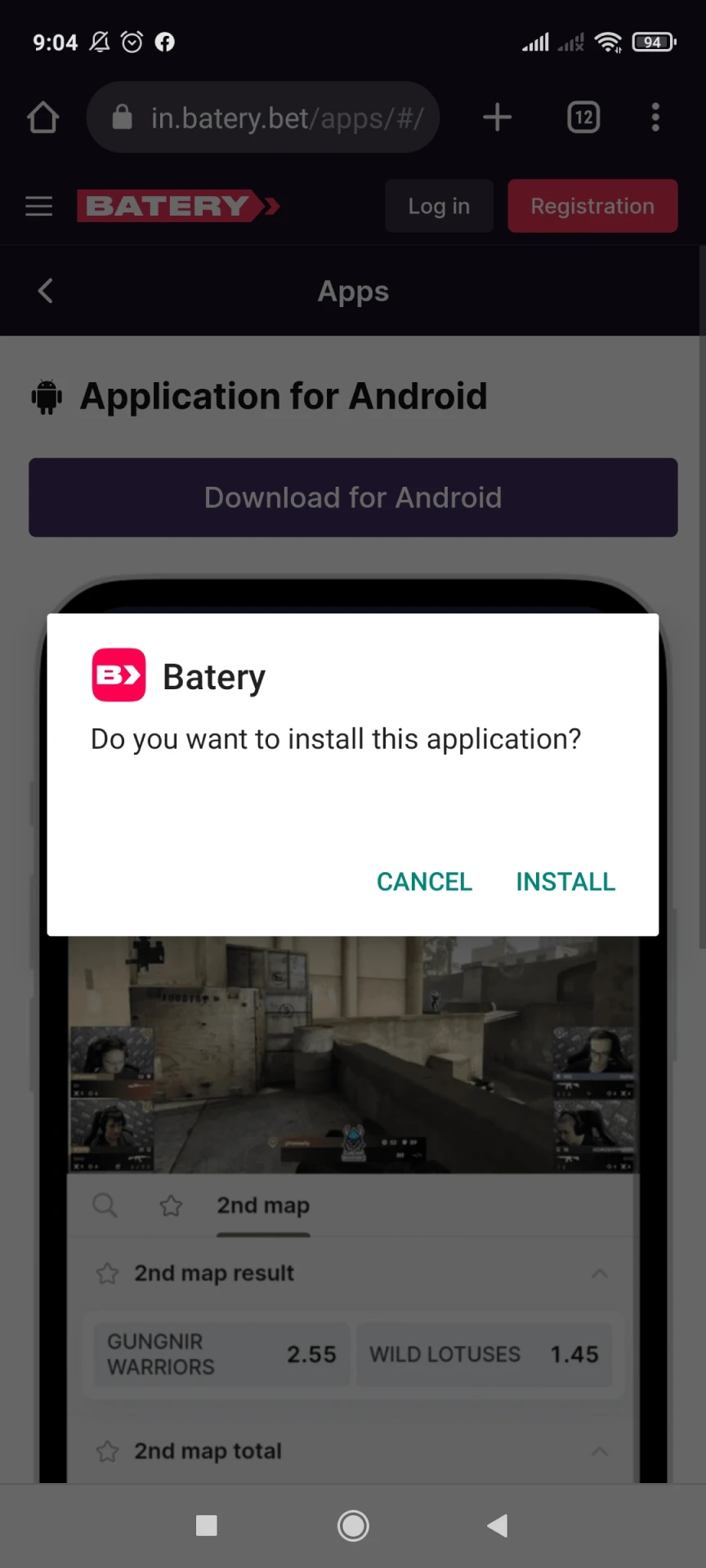 Instale o aplicativo Batery para Android.