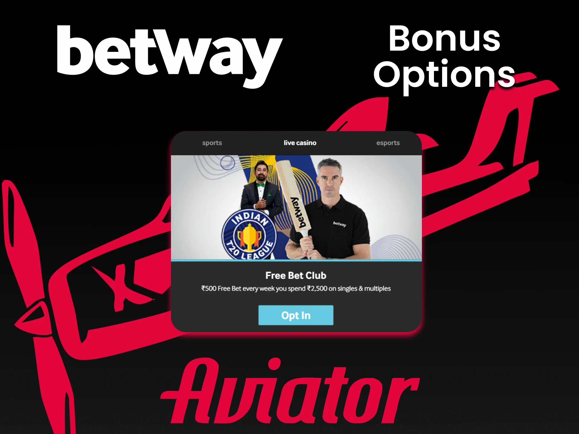 Get a bonus from Betway for victories in the game Aviator.