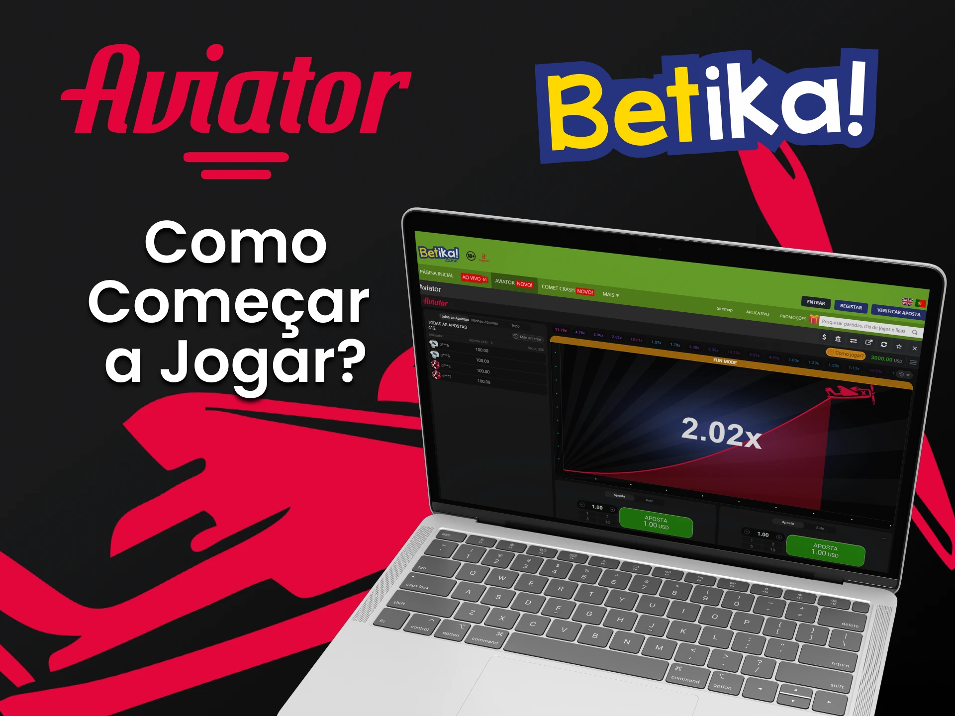 Selecione a seção Aviator no site da Betika.