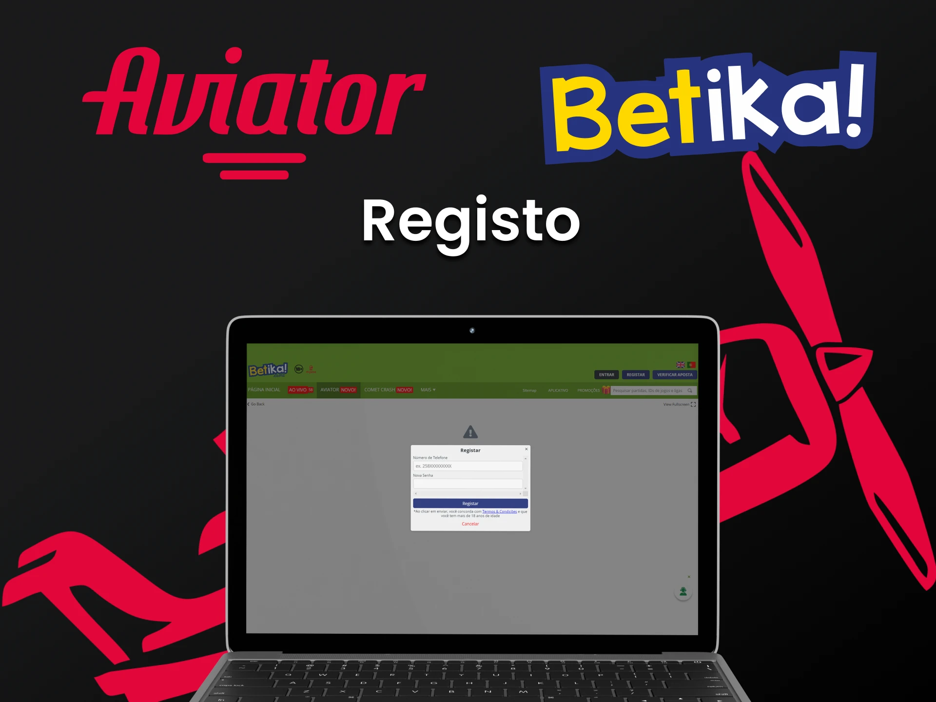 Registre-se no Betika para jogar Aviator.