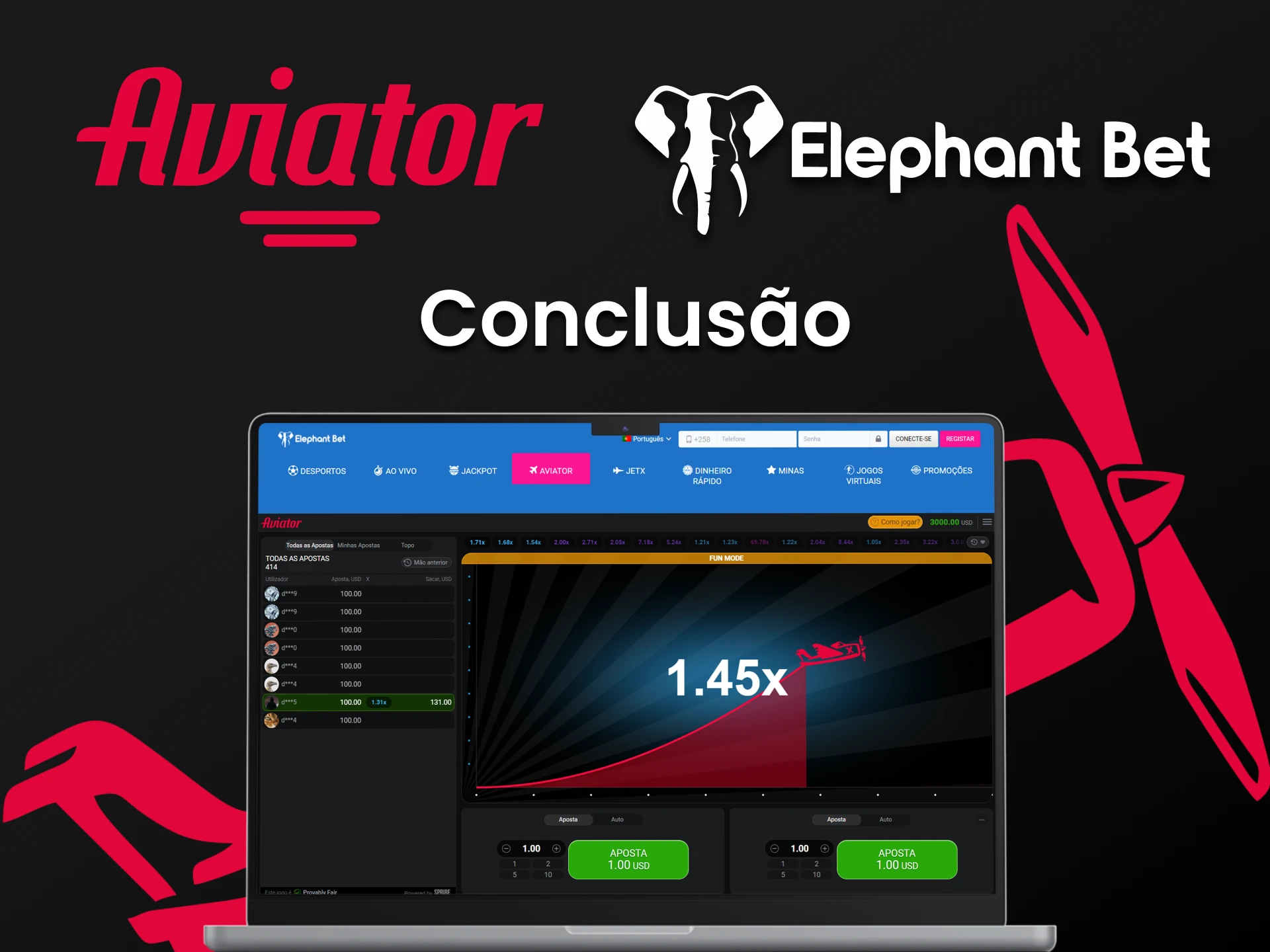 O Elephantbet é adequado em todos os aspectos para jogar Aviator.