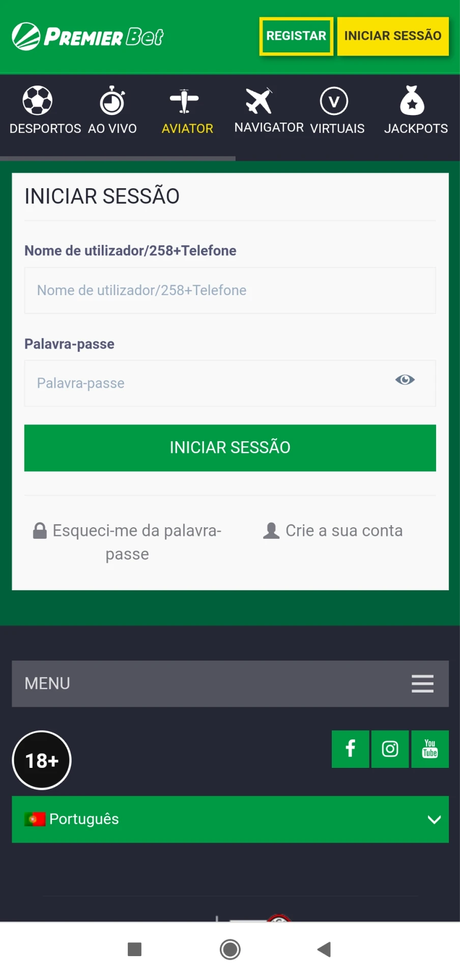 Descubra como fazer login ou registrar-se na Premierbet.