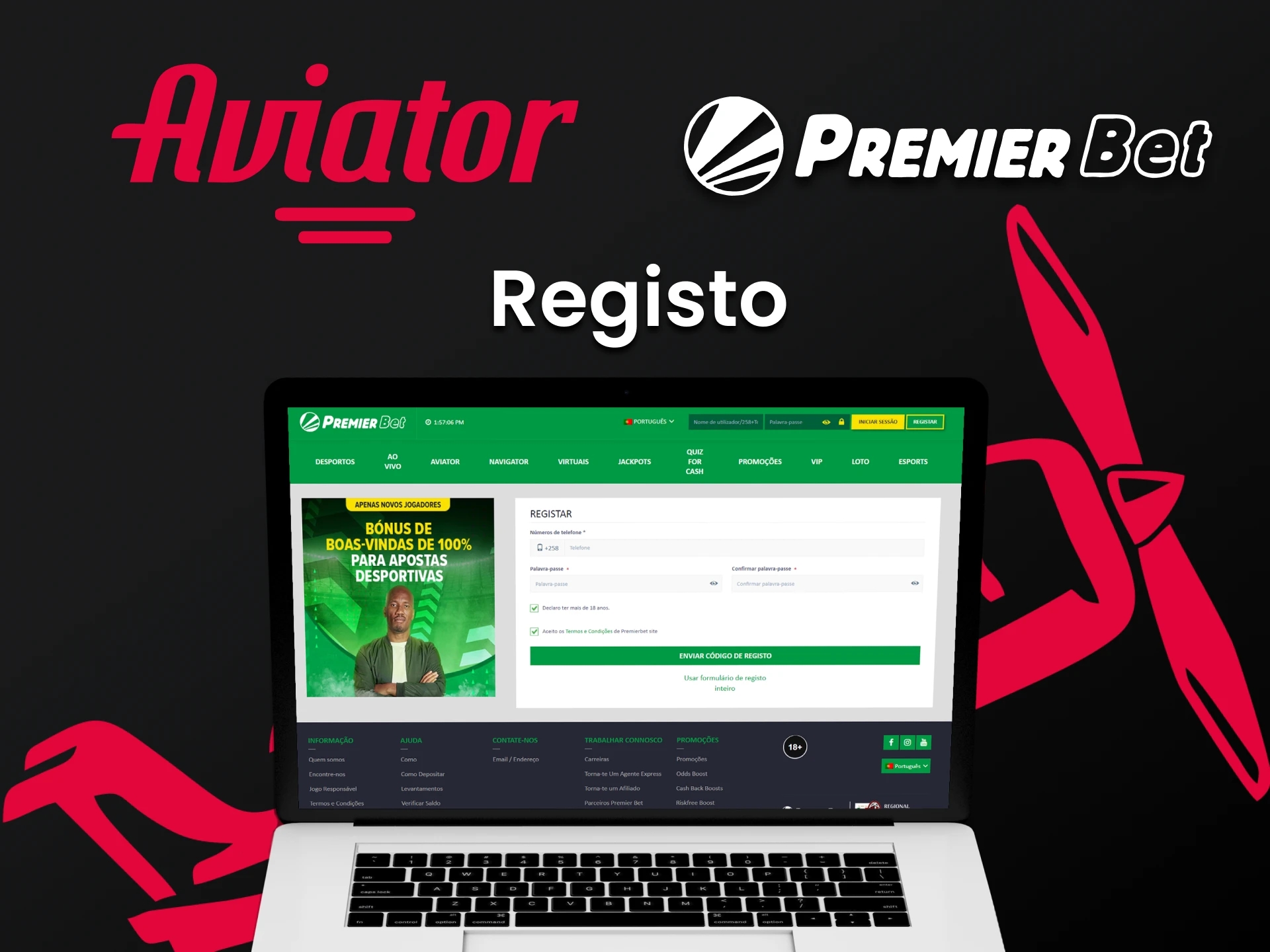 Inscreva-se na Premierbet para jogar Aviator.