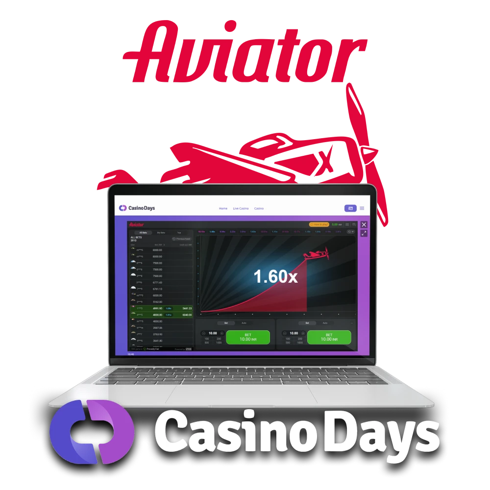 To play Aviator, choose the Casino Days service.