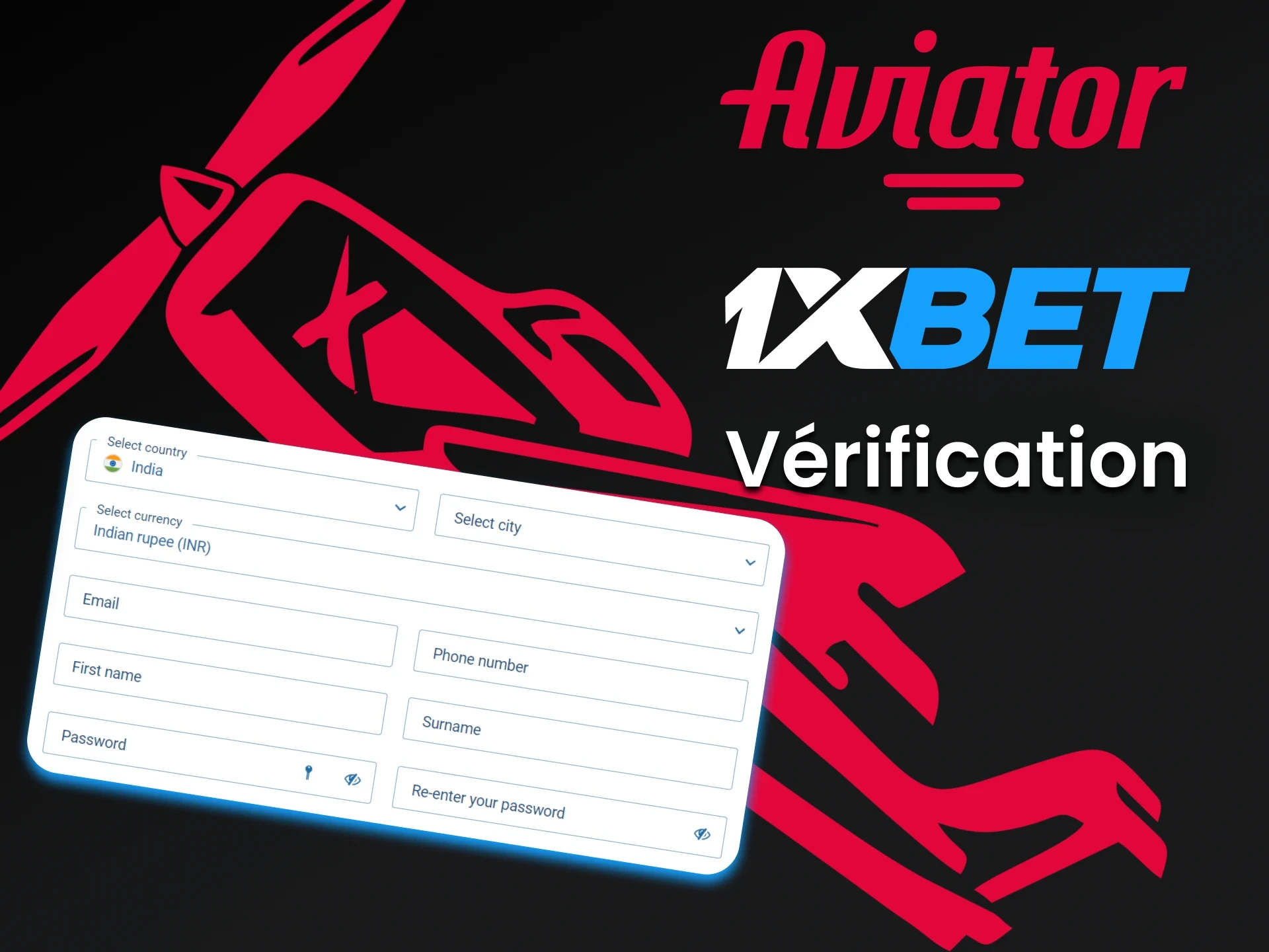 Saisissez certaines données pour jouer à Aviator sur 1xbet.