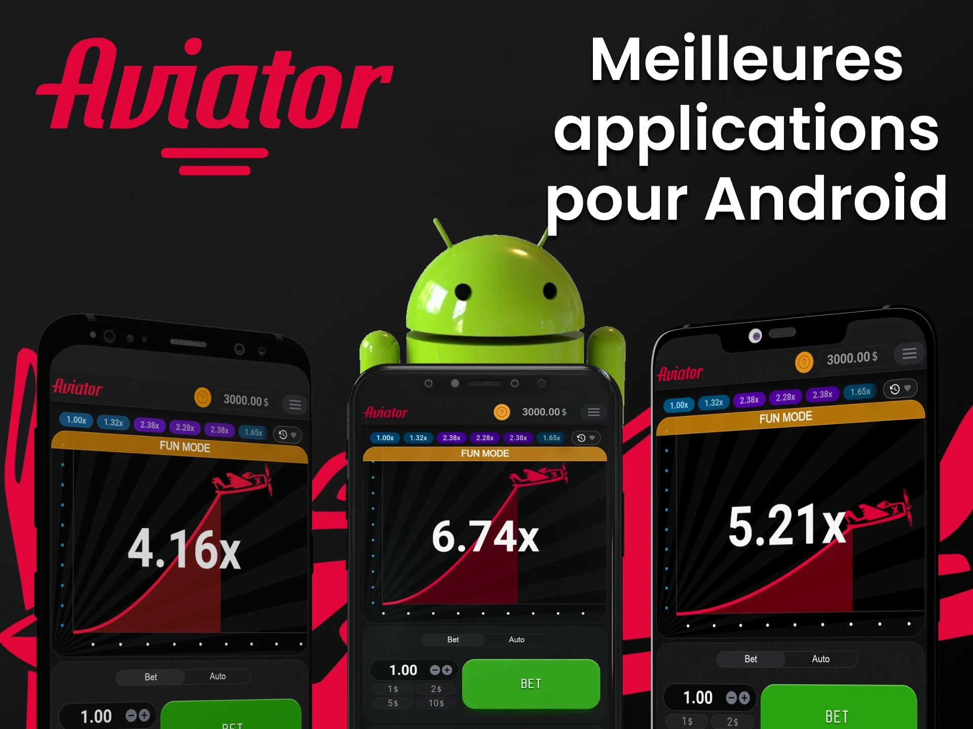 Choisissez les 5 meilleures applications Android pour jouer à Aviator.