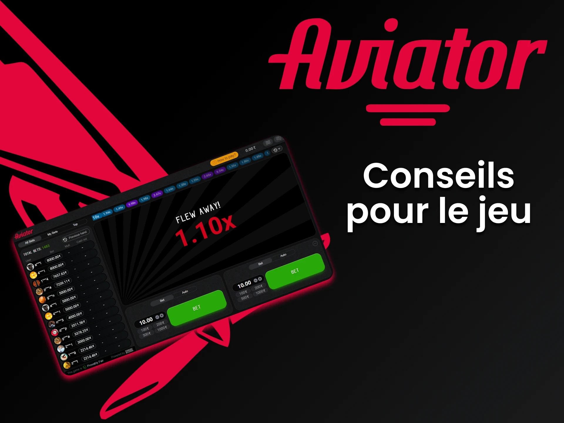 Apprenez les trucs, astuces et expériences des autres joueurs pour gagner au jeu de pari Aviator.