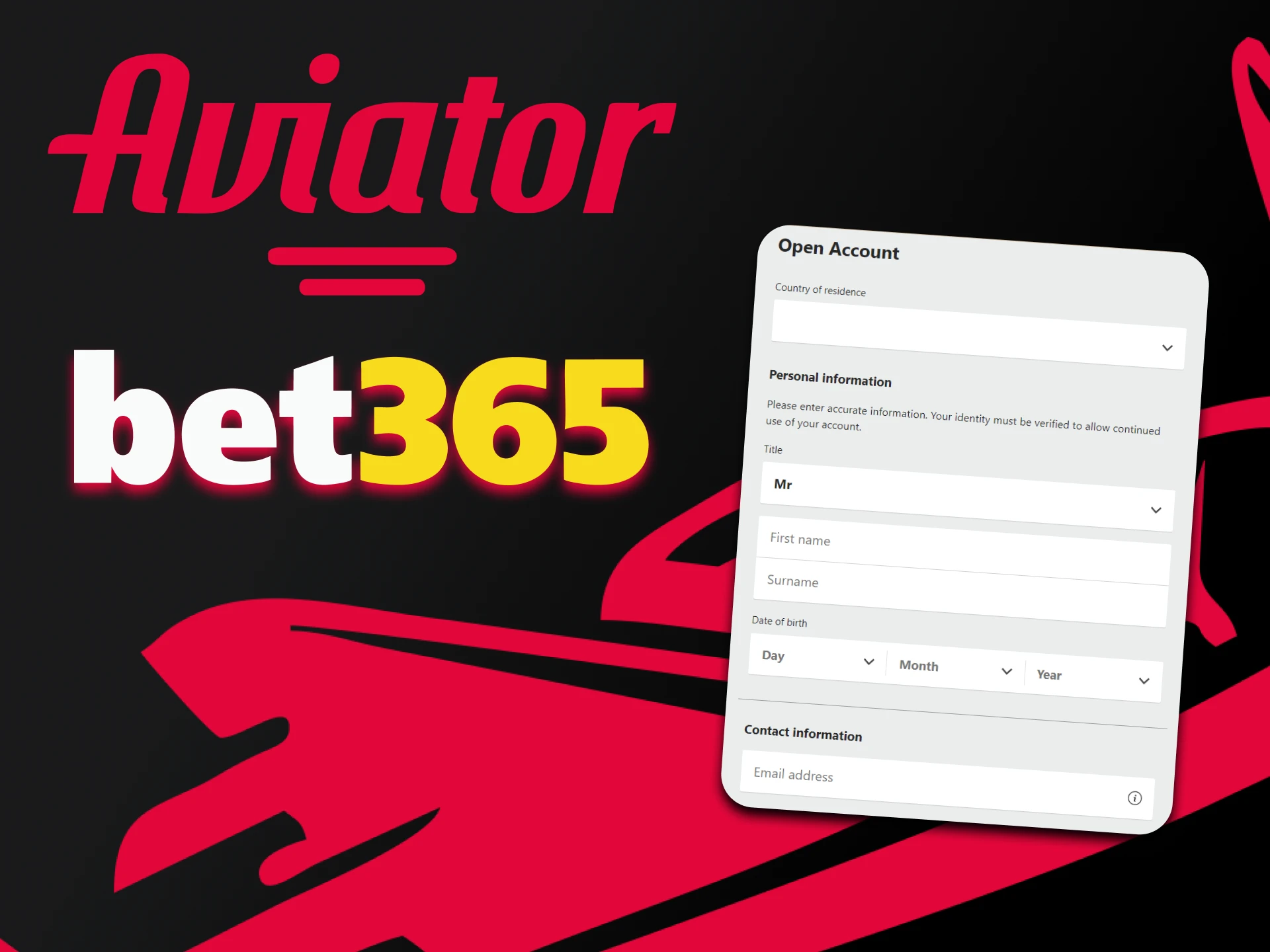 Com a Bet365, jogue Aviator após um simples registro.