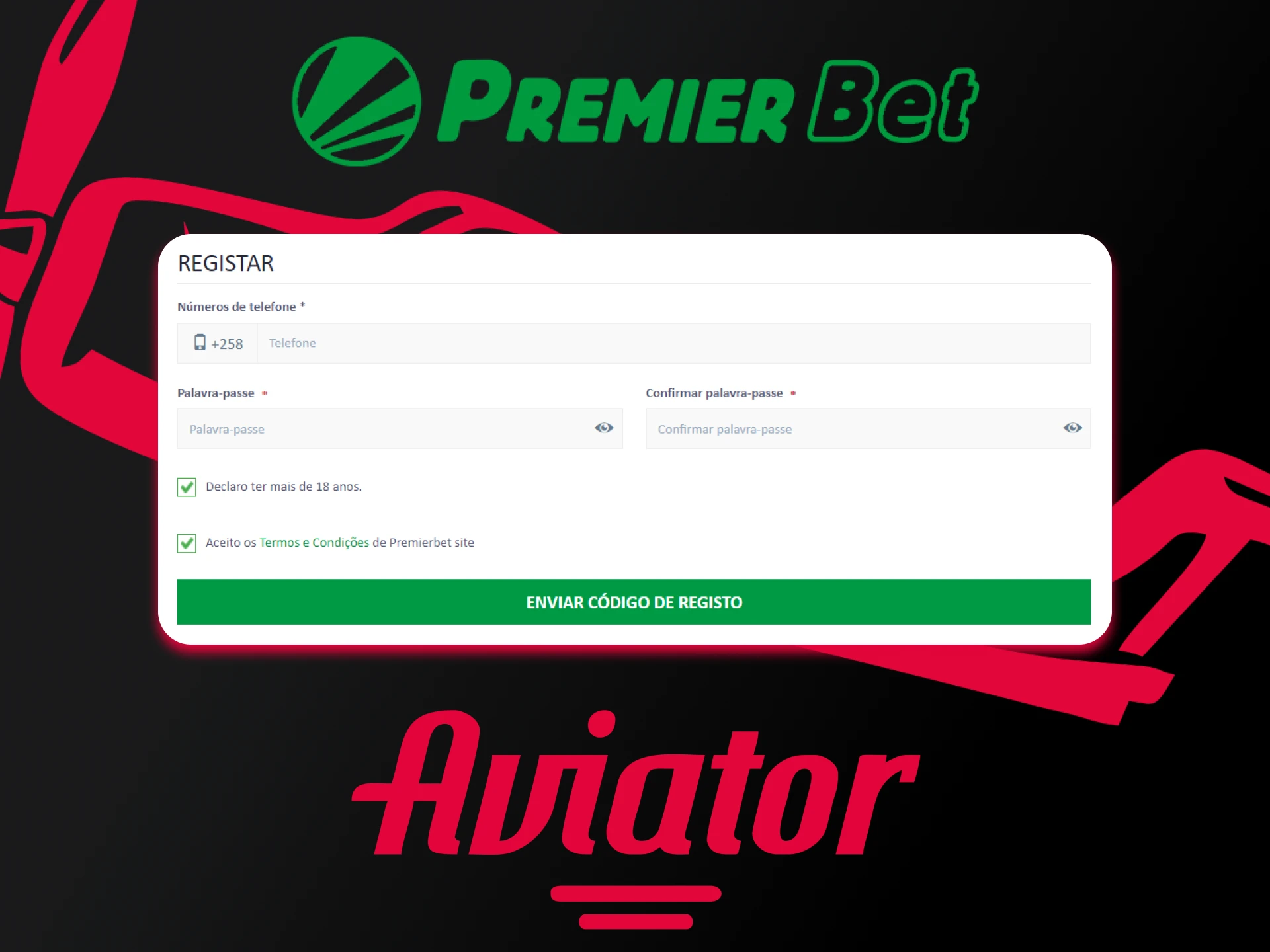 Você pode jogar Aviator na Premier Bet, se você se registrar.