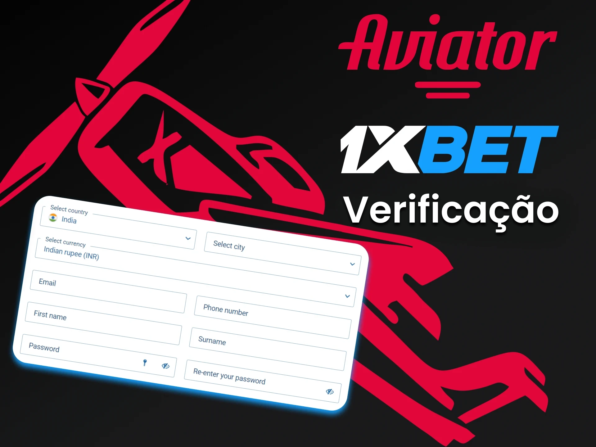 Insira certos dados para jogar Aviator na 1xbet.