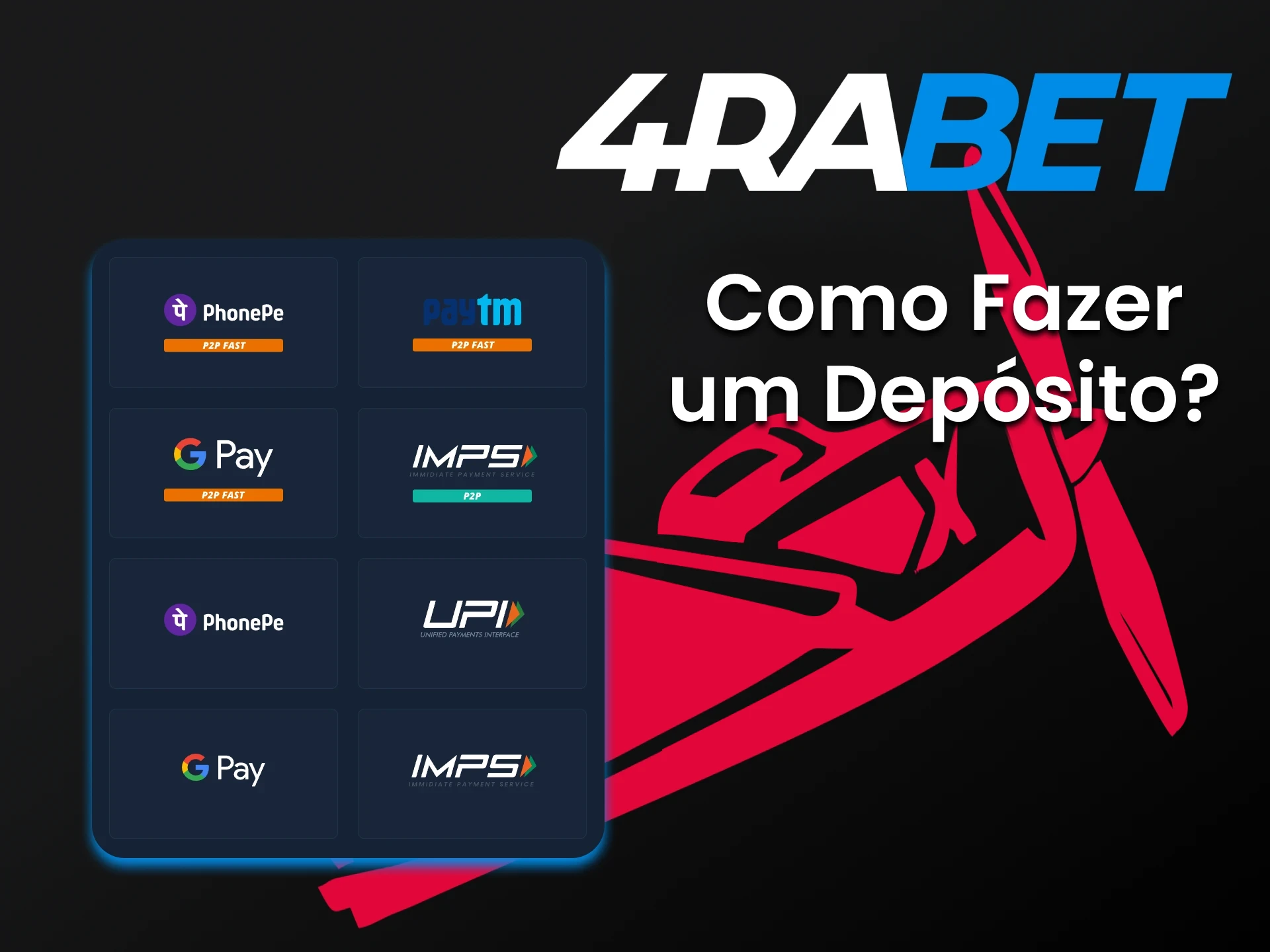 Escolha uma maneira conveniente de reabastecer seu depósito no jogo Aviator da 4rabet.