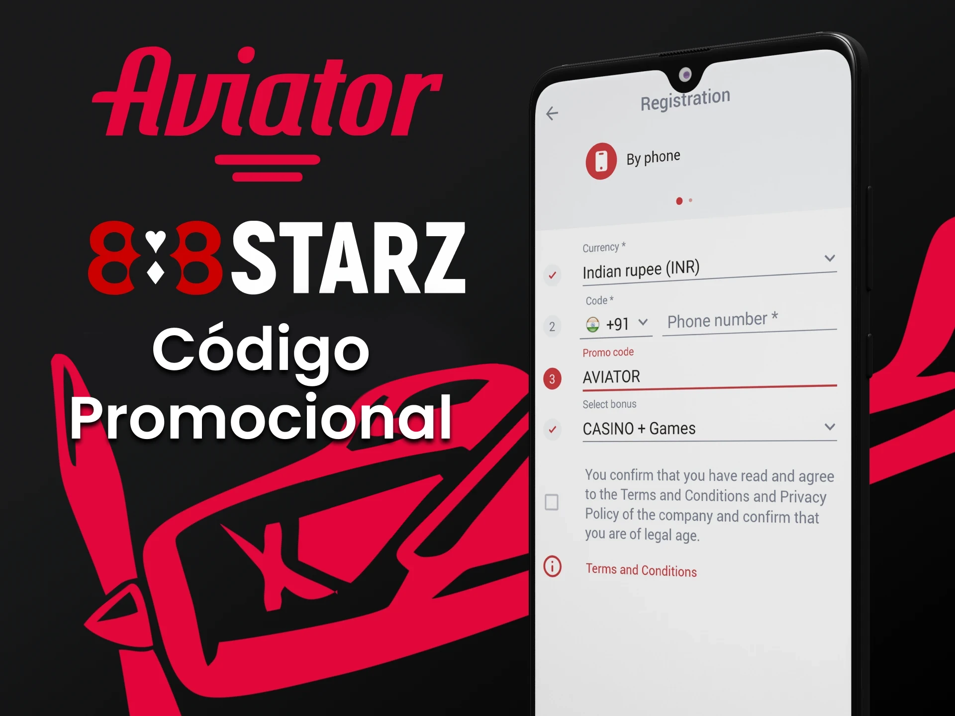 Use o código promocional do aplicativo 888starz para o Aviator.