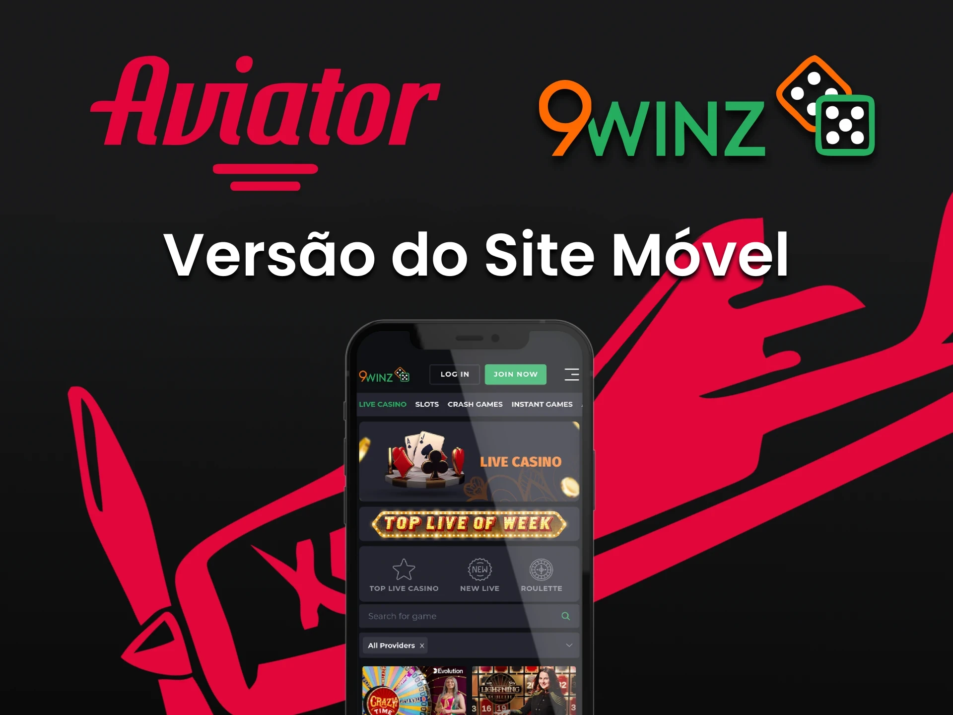 Use a versão móvel do 9winz para jogar Aviator.