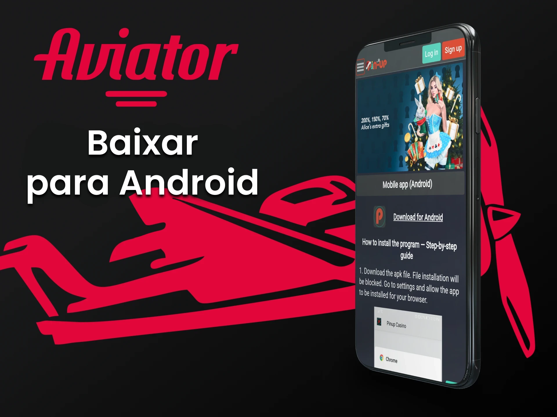 Baixe o aplicativo em seu dispositivo Android para jogar Aviator.