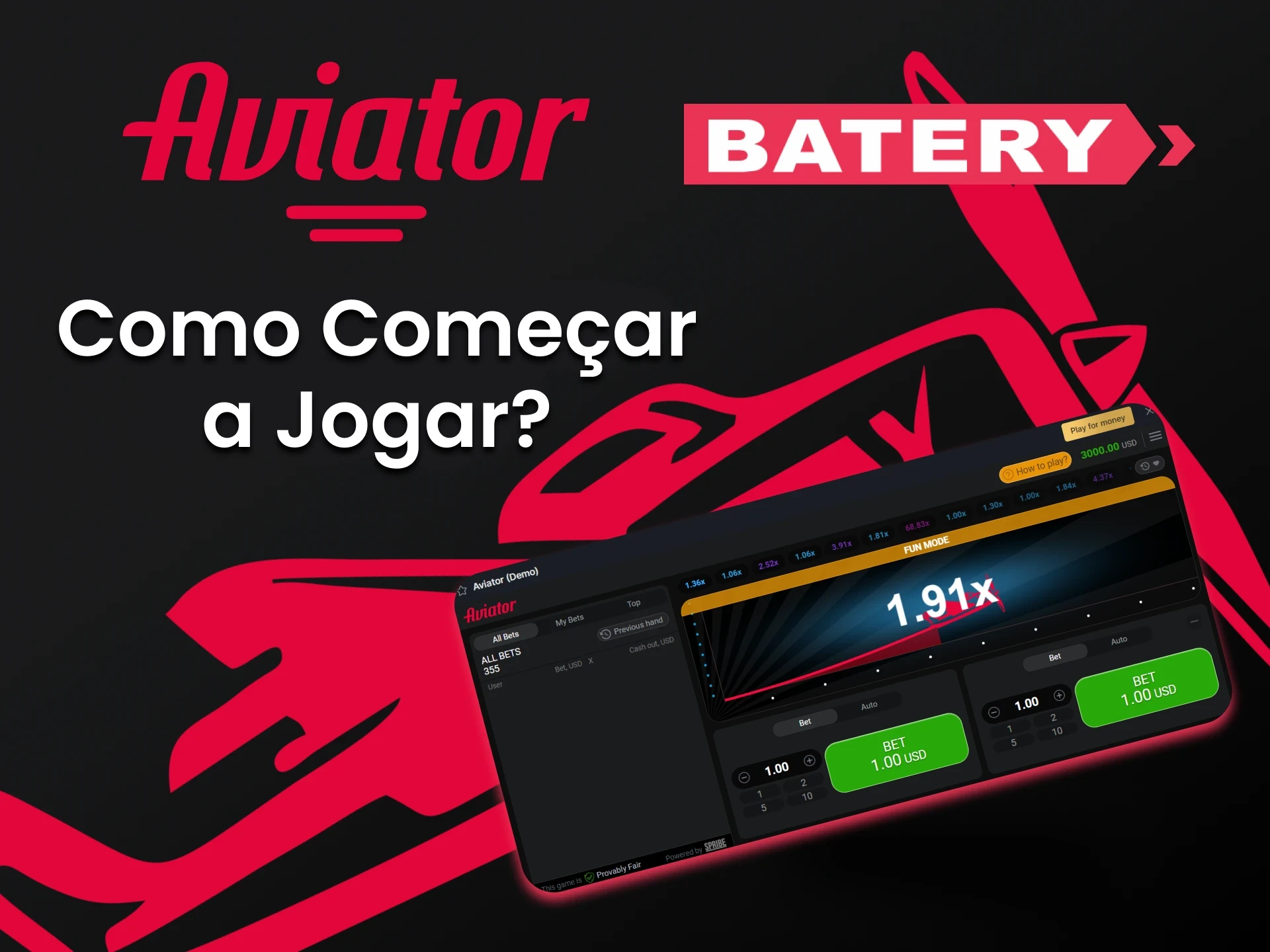 Descubra o que você precisa fazer para começar a jogar Aviator no Batery.