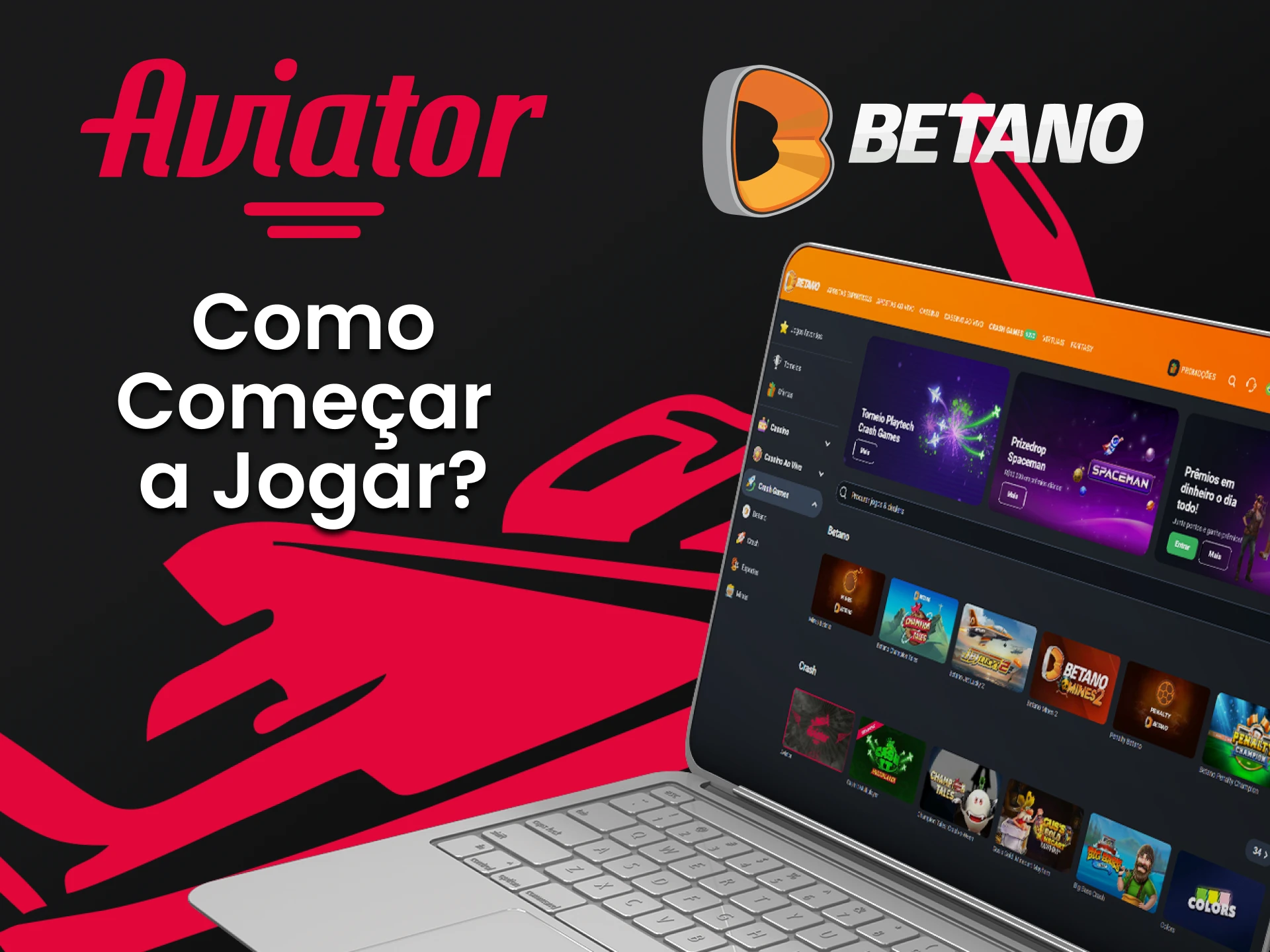 Vá para a seção de jogos para jogar Aviator no Betano.