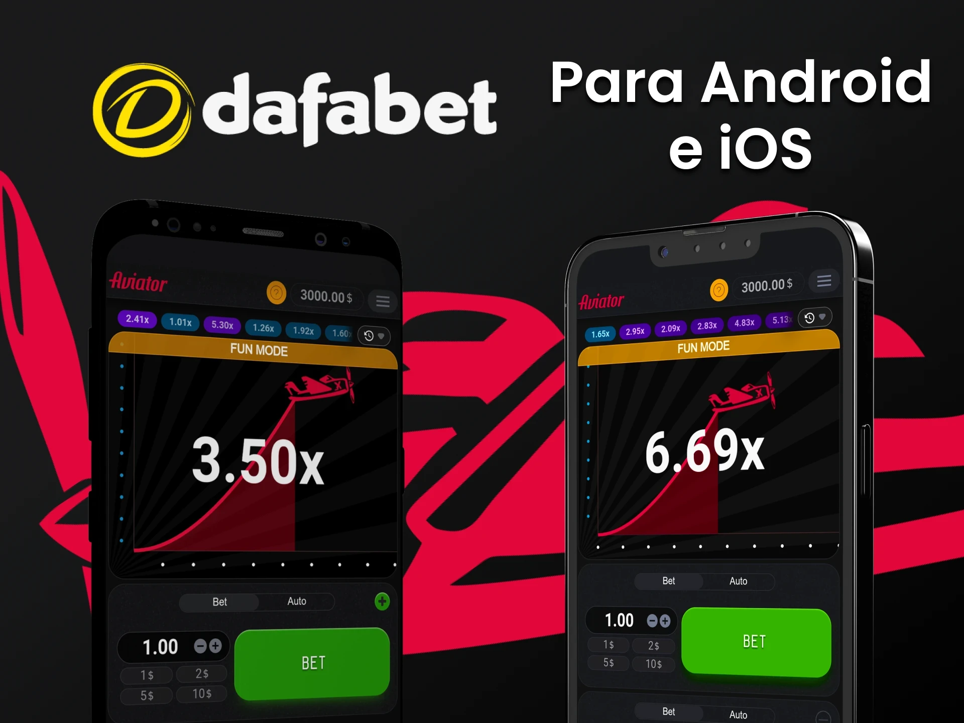 Usando um smartphone, você pode jogar Aviator da Dafabet.