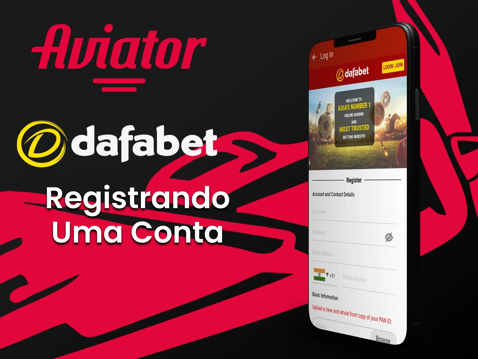 Para jogar Aviator na Dafabet, você precisa criar uma conta.