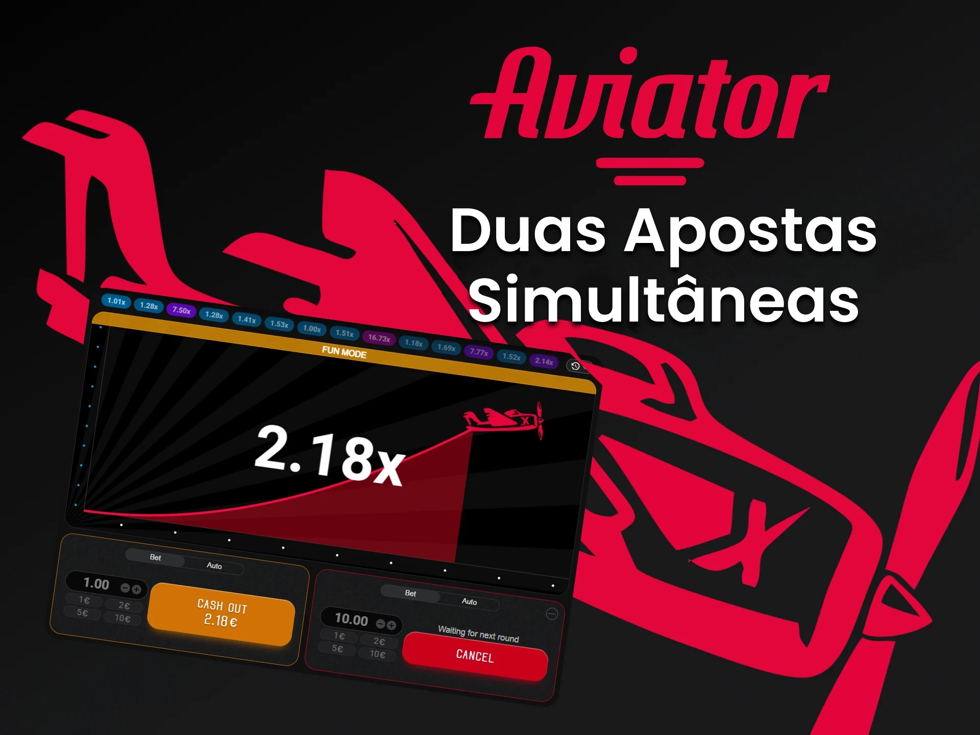 Faça duas apostas no jogo Aviator para aumentar sua chance de ganhar.