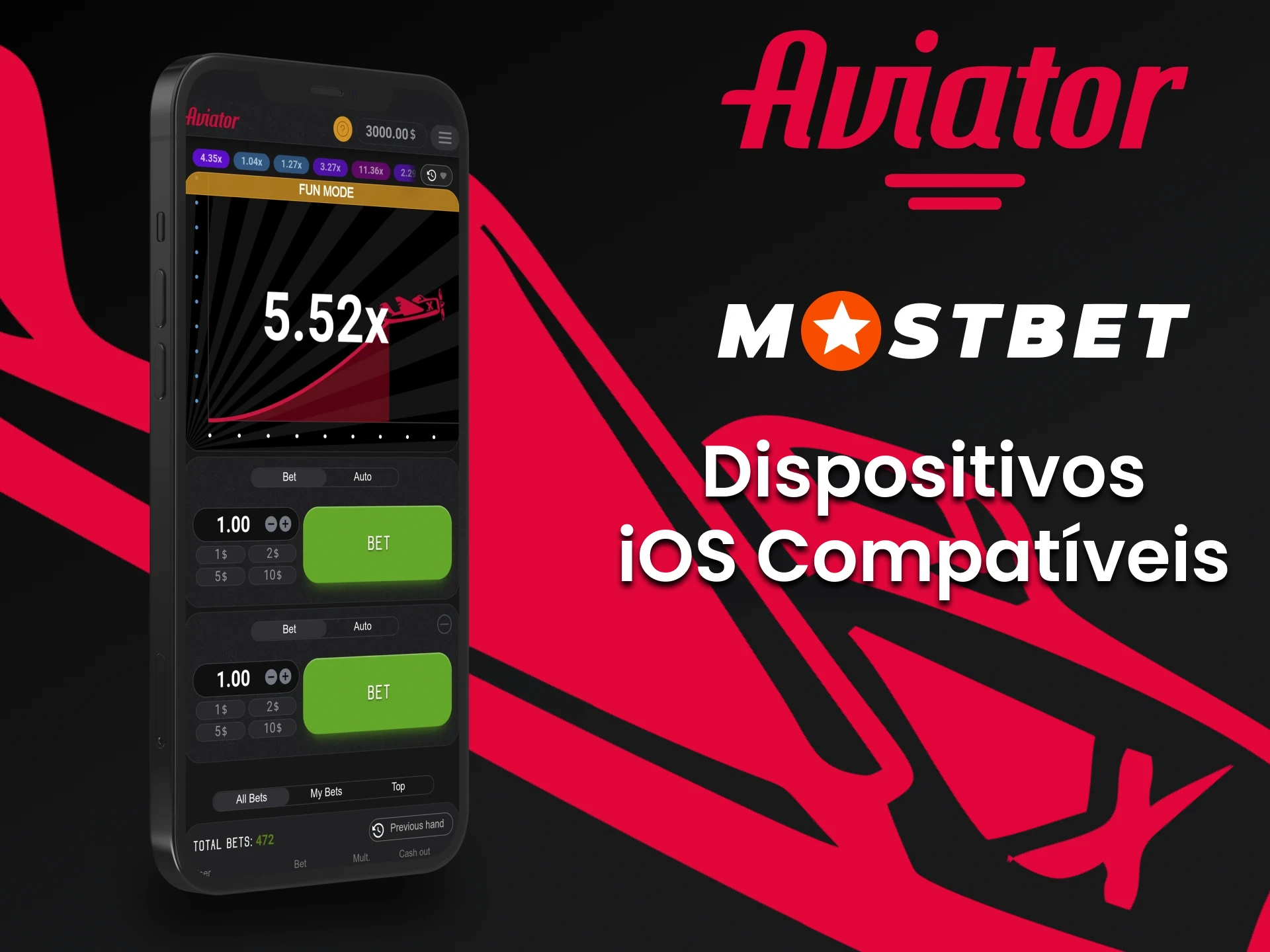 Para jogar Aviator da Mostbet, escolha seu dispositivo iOS.