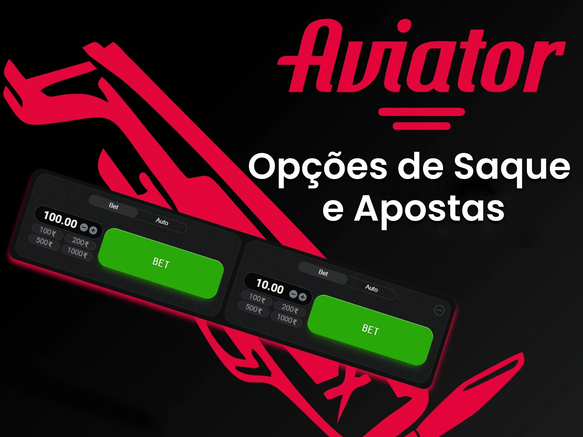 No jogo Aviator, você decide quanto apostar e quanto sacar.