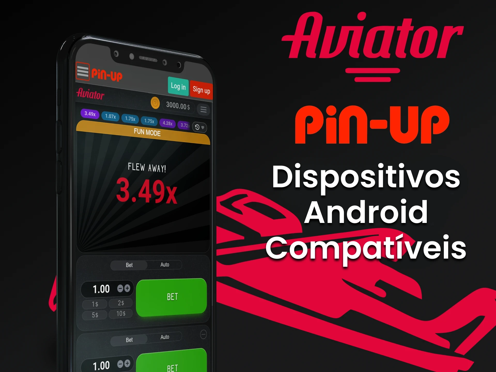 Reproduzir Aviator da Pin Up em dispositivos Android.