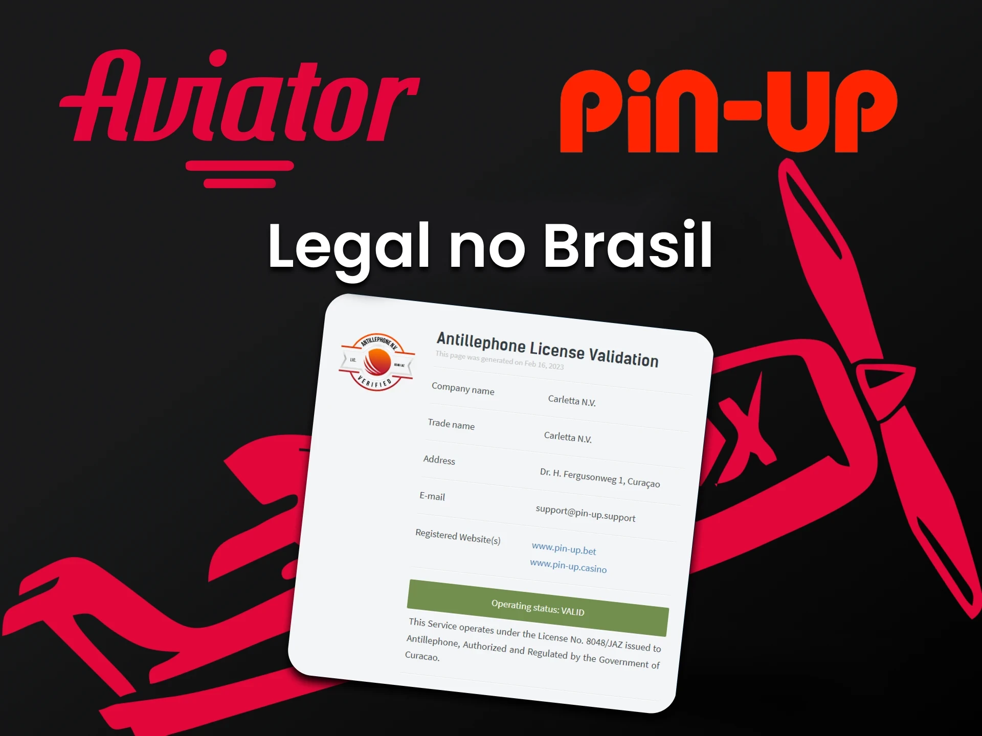 Jogar Aviator na Pin Up é absolutamente legal.