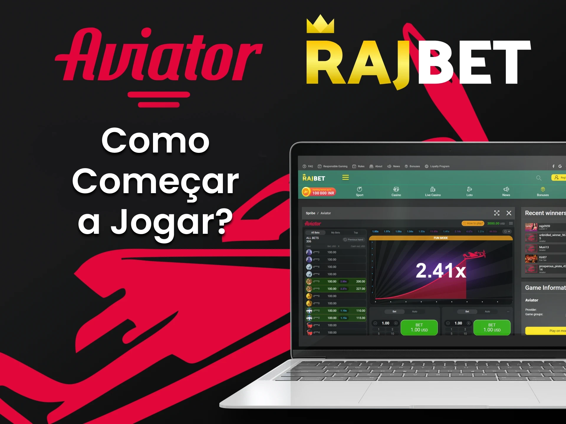 Descubra como começar a jogar Aviator no Rajbet.