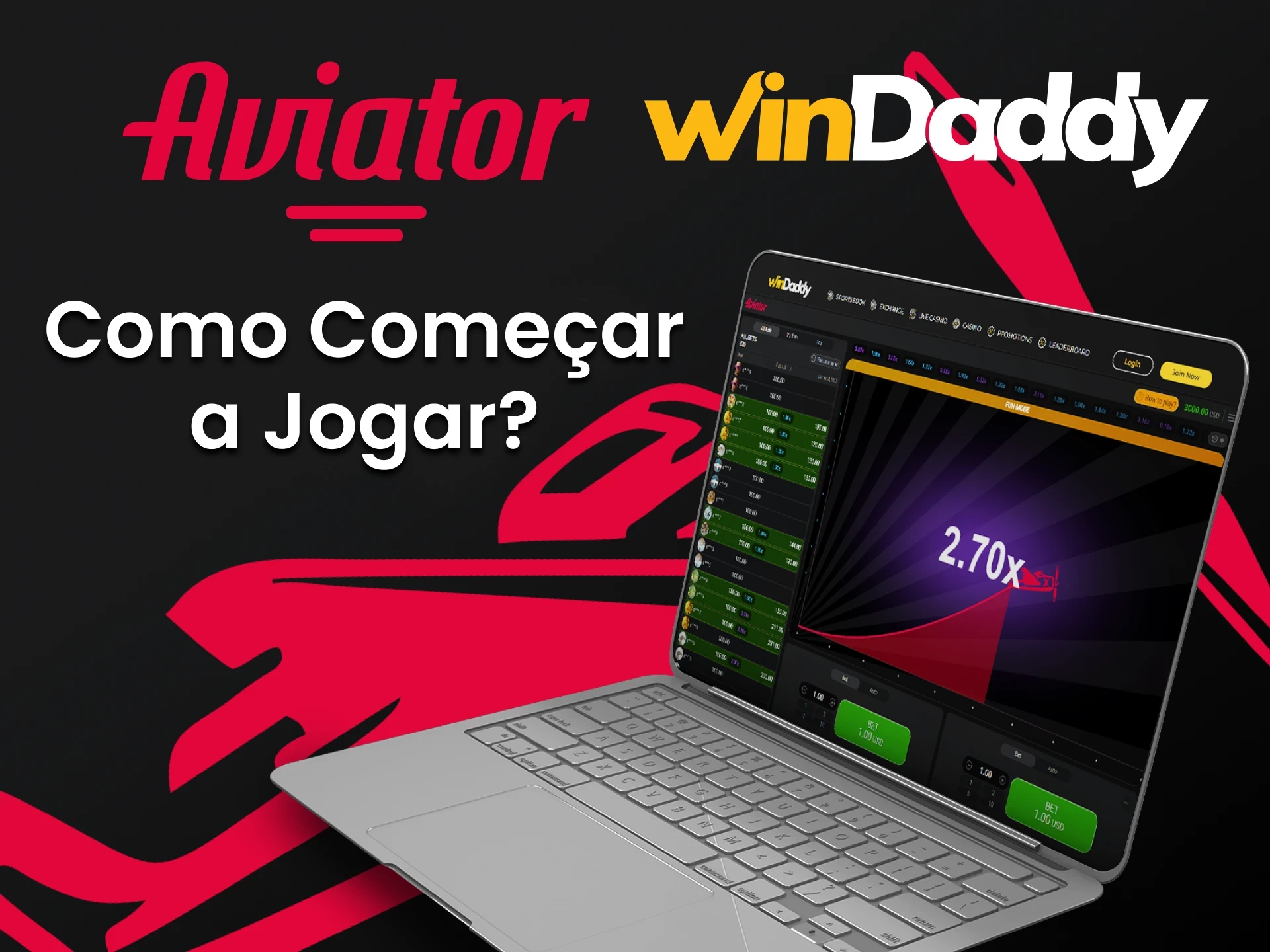 Navegue até a seção apropriada do WinDaddy para jogar Aviator.