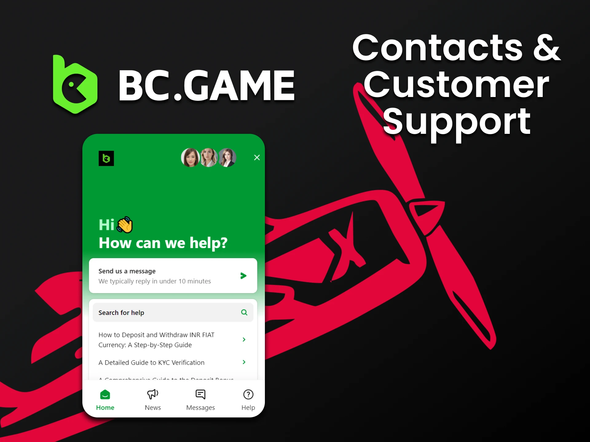 We will tell you how to contact the BCGame team for the Aviator game.