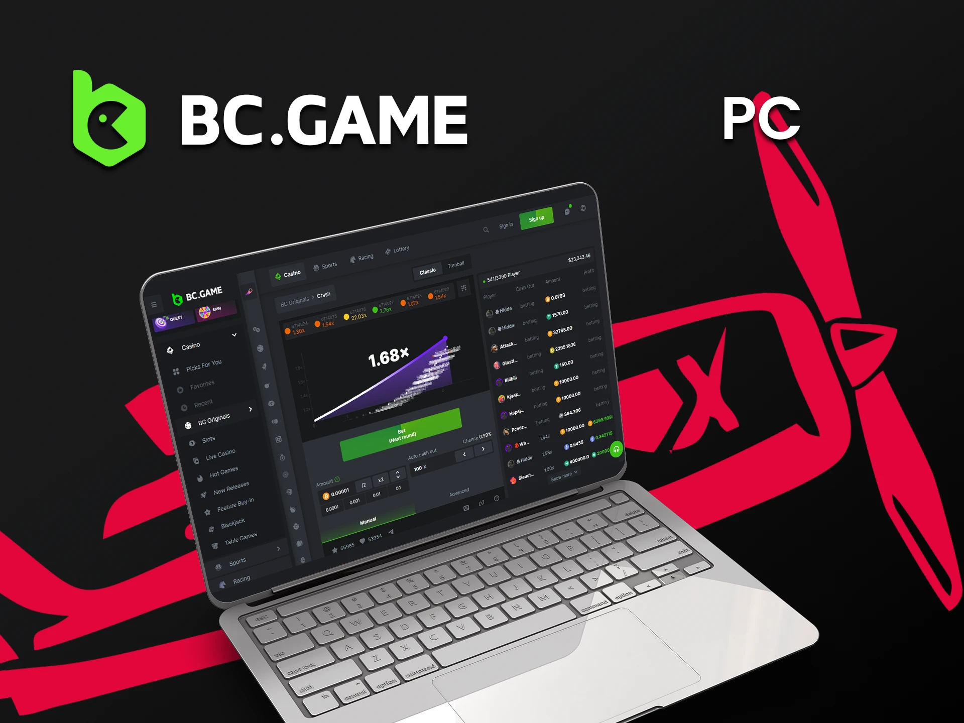 Use your PC to play Aviator on BCGame.
