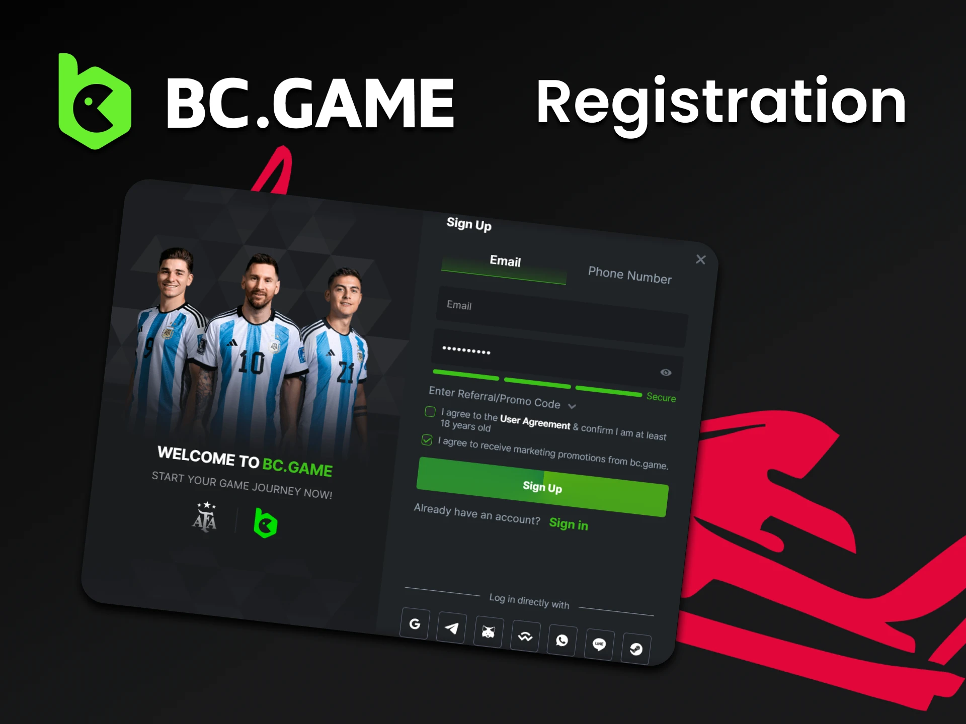 Register on BCGame to play Aviator.
